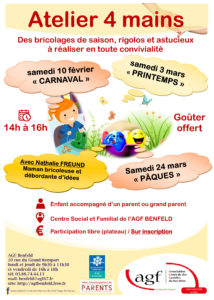 « Atelier 4 mains » bricolage  de carnaval