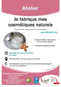 Atelier fabrication de cosmétiques naturels