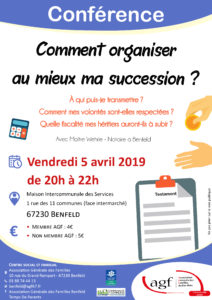 Conférence « Comment organiser au mieux ma succession ? » 