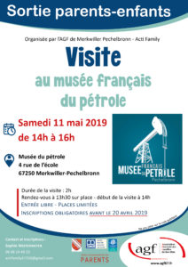 Date limite d’inscription à la sortie « Visite au musée du pétrole » du 11 mai à Merkwiller-Pechelbronn