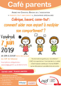 Café parents « Colérique, bavard, casse-tout : comment aider mon enfant à modifier son comportement ? »