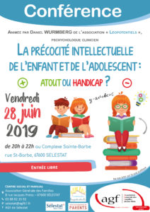 Conférence « La précocité intellectuelle de l’enfant et de l’adolescent : atout ou handicap ? »