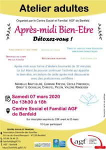 Atelier adulte “Après-Midi Bien Être Détoxez-vous !”