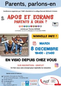 Conférence : « Ados et écrans, parents à cran ? »