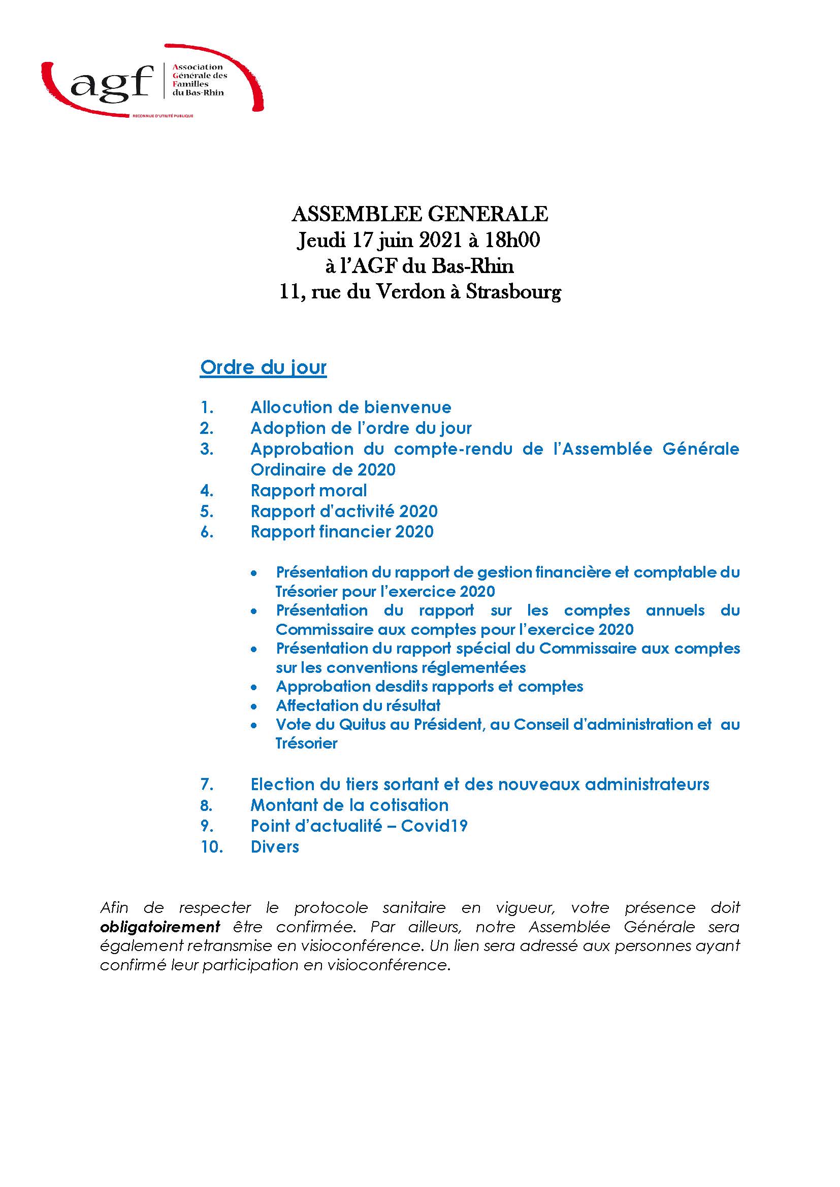 Assemblée générale Assemblée générale