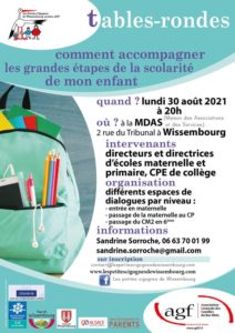 Tables rondes : Comment accompagner les grandes étapes de la scolarité de mon enfant