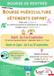 Bourse puériculture et vêtement enfants (0-12 ans) – click and collect : achat en ligne