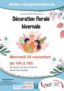 Atelier intergénérationnel – thème « décoration florale hivernale »