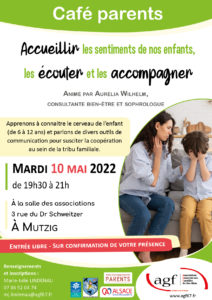 Café parents – Accueillir les sentiments de nos enfants, les écouter et les accompagner