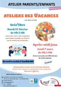 Atelier des vacances « Après-midi jeux »