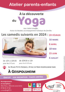 Atelier de yoga de 10h à 10h30 (0-4 ans)